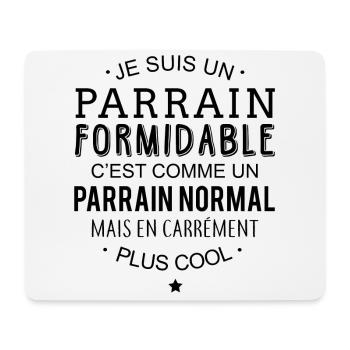 Parrain formidable - Tapis de souris (format paysage) - blanc - Devant