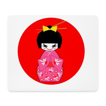 Kimono Fille Japon Japonais Rose Rouge - Tapis de souris (format paysage) - blanc - Devant
