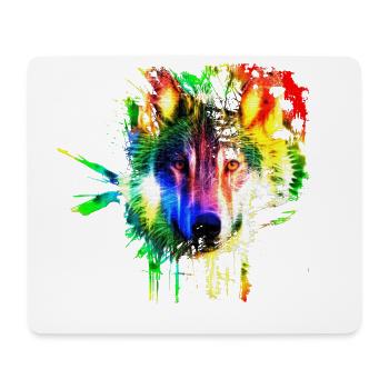 Wolf Splash Modern - Mousepad (Querformat) - Weiß - Vorne