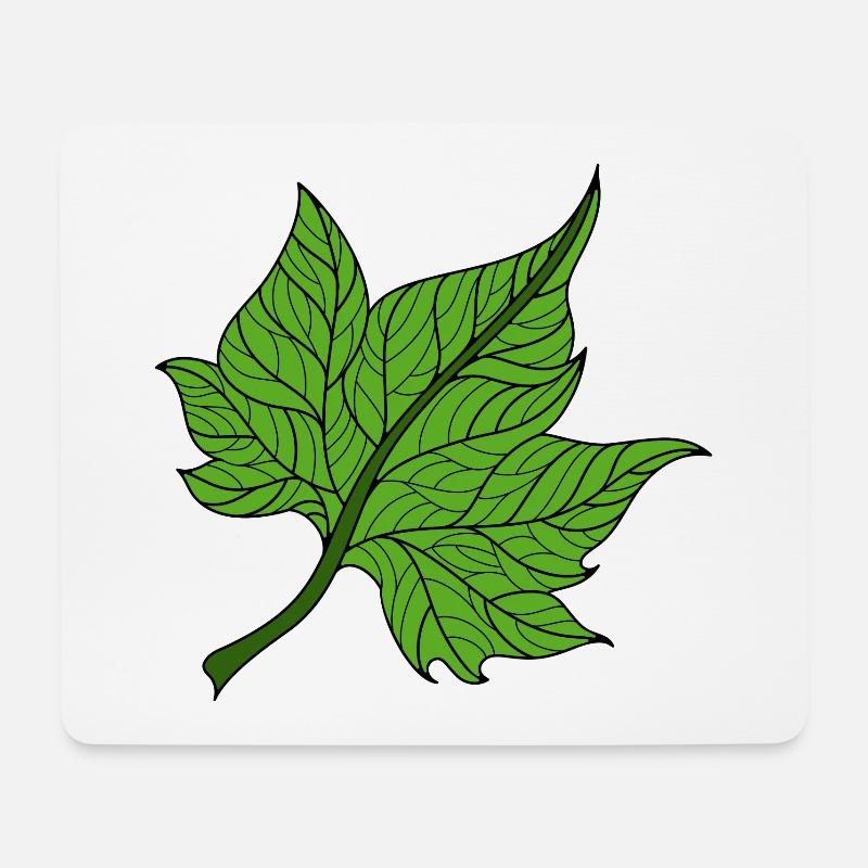 grünes Blatt - Mousepad (Querformat) - Weiß
