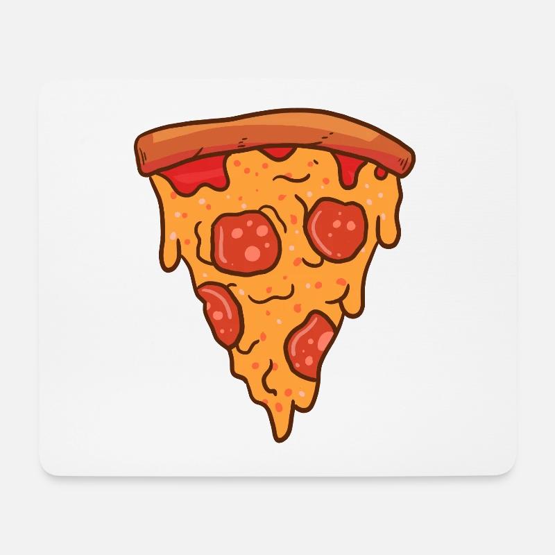 Pizzastück - Mousepad (Querformat) - Weiß