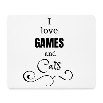 Gaming Gamer Girl Games Cat's cat gift - Tapis de souris (format paysage) - blanc - Devant