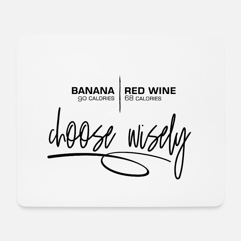 BANANE ODER ROTWEIN Wähle weise - Mousepad (Querformat) - Weiß