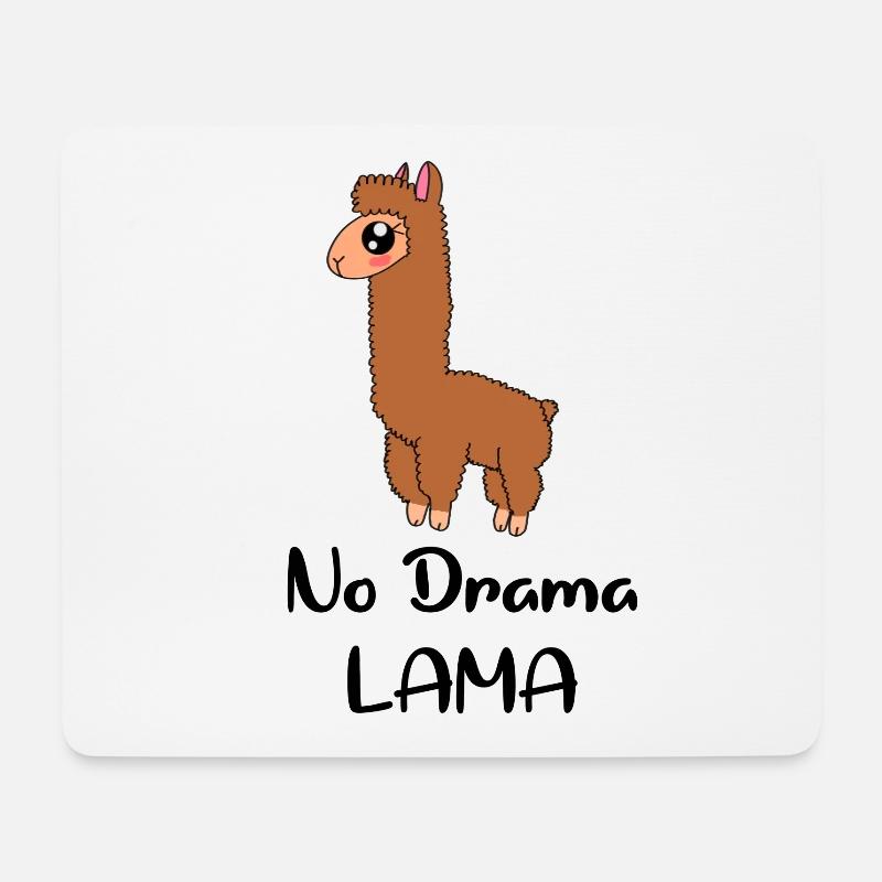 No Drama lama#alpaka#alpaka lama#Geschenkidee - Mousepad (Querformat) - Weiß