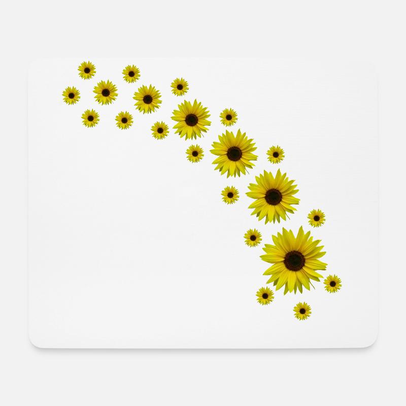 Sonnenblumen, Sonnenblume, Blumen - Mousepad (Querformat) - Weiß