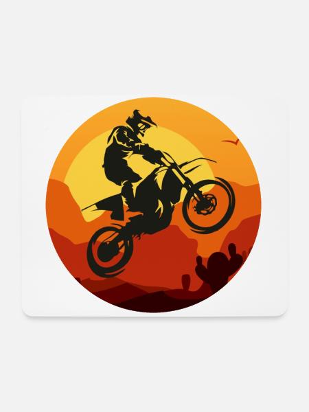 Motocross - Mousepad (Querformat) - Weiß