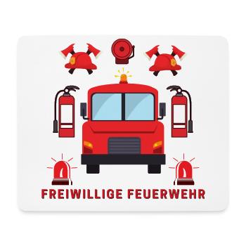 Pompier volontaire des pompiers (idée cadeau) - Tapis de souris (format paysage) - blanc - Devant