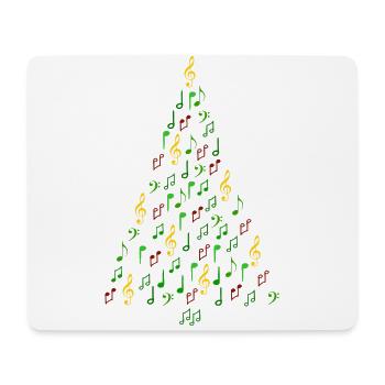 Musique Noël - Notes d'arbres de Noël - Tapis de souris (format paysage) - blanc - Devant
