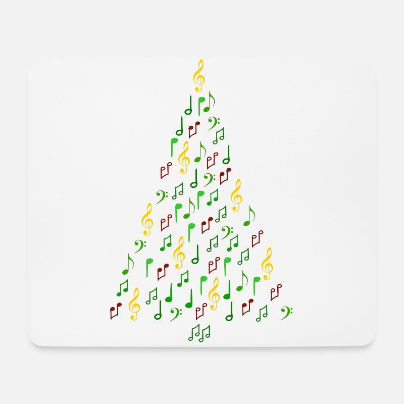 Musik Weihnachten- Weihnachtsbaum Noten - Mousepad (Querformat) - Weiß