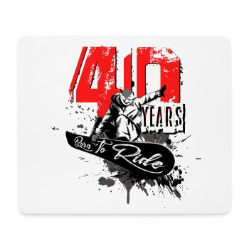 Snowboard - 40. Geburtstag - Mousepad (Querformat) - Weiß - Vorne