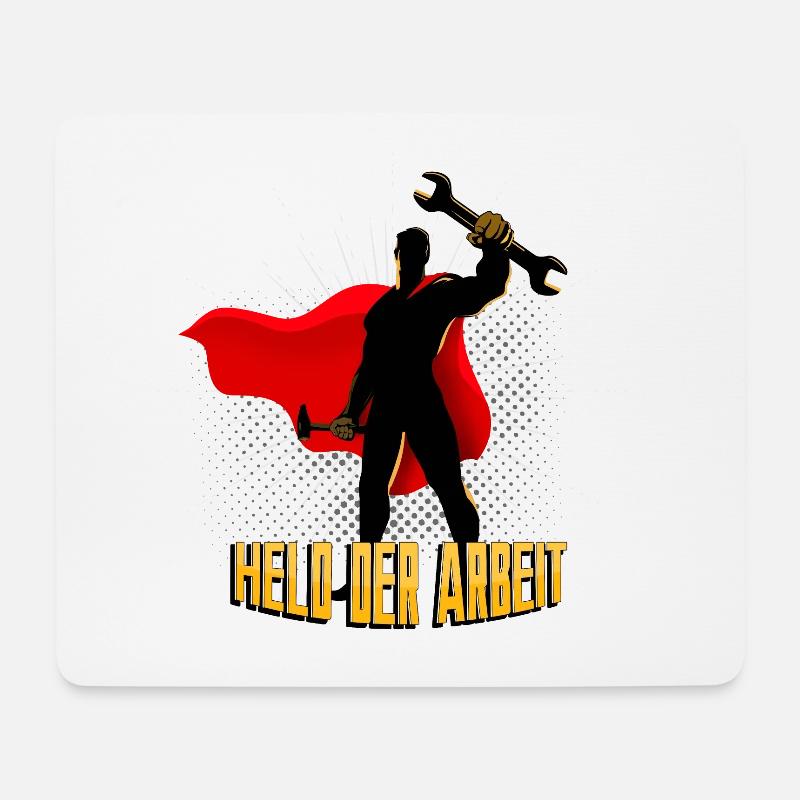 Held der Arbeit - Mousepad (Querformat) - Weiß