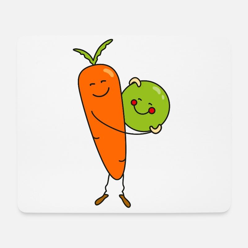 Carrot and pea - Mouse Pad (horizontal) - white
