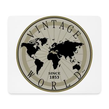 Vintage Shirt, Kissen, Frauen, Weltkugel, Tasse - Mousepad (Querformat) - Weiß - Vorne