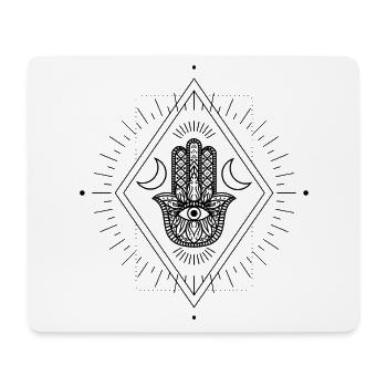 Universum Spirituell Tattoo Hamsa Hand Mond Cool - Mousepad (Querformat) - Weiß - Vorne