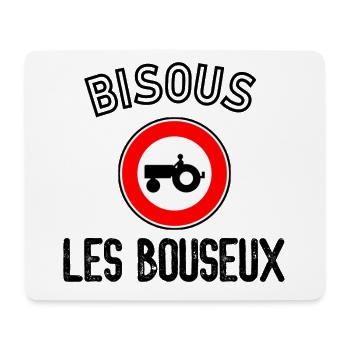 Bisous les bouseux - Tapis de souris (format paysage) - blanc - Devant