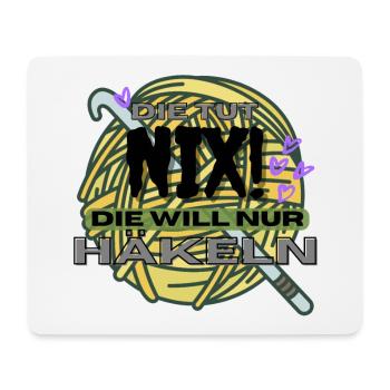 Die Tut Nix Die Will Nur Häkeln Gelb Lila Garn - Mousepad (Querformat) - Weiß - Vorne