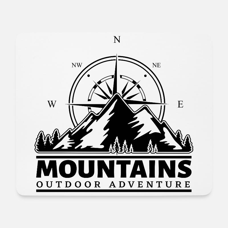 Mountains Outdoor Berge Bergsteiger Extremsport - Mousepad (Querformat) - Weiß
