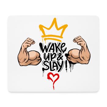 Wake Up & Slay - Mousepad (Querformat) - Weiß - Vorne