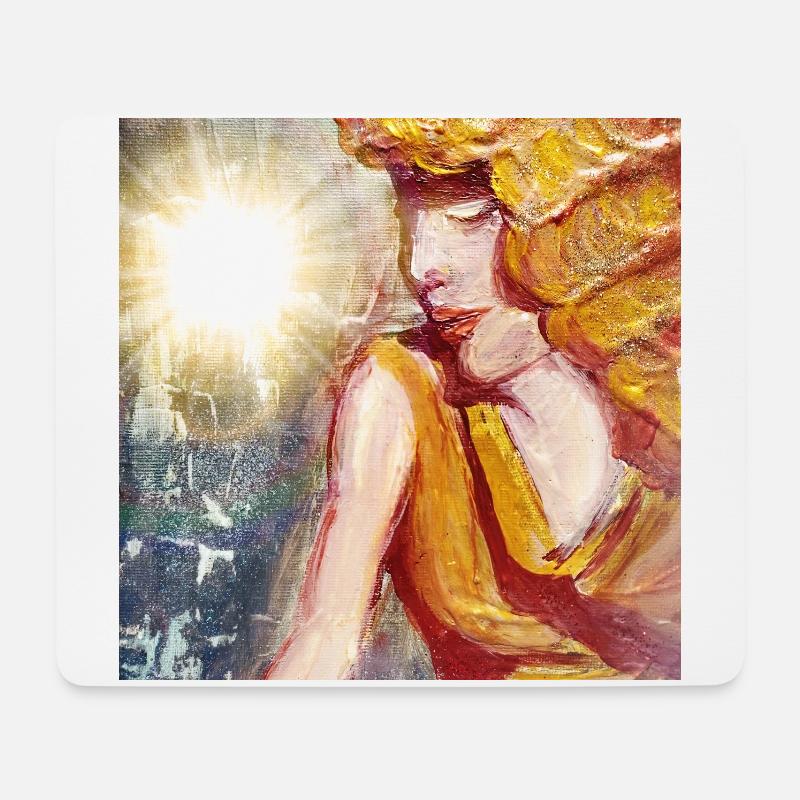 Frau in der Sonne - Mousepad (Querformat) - Weiß