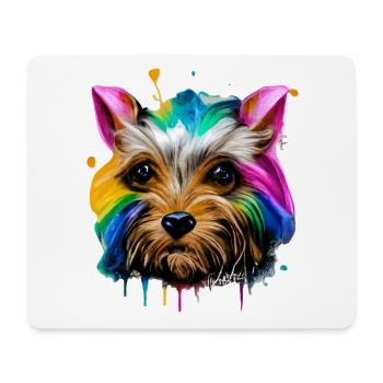 Yorkshire Terrier in color - Mouse Pad (horizontal) - white - Front