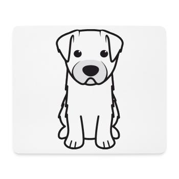 Bichon Yorkie Dog Cartoon Kawaii Illustration - Tapis de souris (format paysage) - blanc - Devant