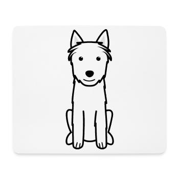 Berger Picard Hund Cartoon Kawaii Illustration - Mousepad (Querformat) - Weiß - Vorne