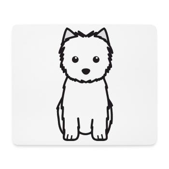Cairn Terrier Dog Cartoon Kawaii Illustration - Tapis de souris (format paysage) - blanc - Devant