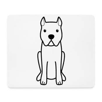 Cane Corso Chien Dessin Animé Kawaii Illustration - Tapis de souris (format paysage) - blanc - Devant