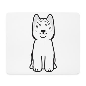 Briard Dog Cartoon Kawaii Illustration - Tapis de souris (format paysage) - blanc - Devant