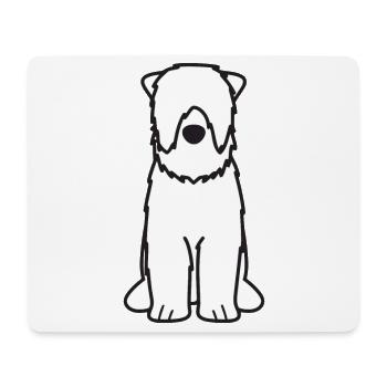 Schwarzer Russischer Terrier Hund Cartoon Kawaii Illustrat - Mousepad (Querformat) - Weiß - Vorne
