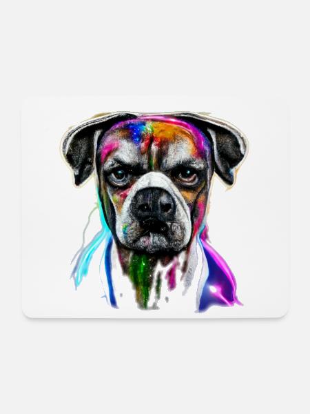 Boxer Design in Farbe - Mousepad (Querformat) - Weiß