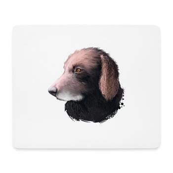Curly Coated Retriever Hund Aquarell Illustration - Mousepad (Querformat) - Weiß - Vorne