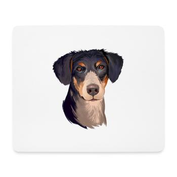 Eurohound Skandinavischer Hund Aquarell Illustration - Mousepad (Querformat) - Weiß - Vorne