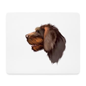 Cesky Fousek Aquarelle de chien Illustration - Tapis de souris (format paysage) - blanc - Devant