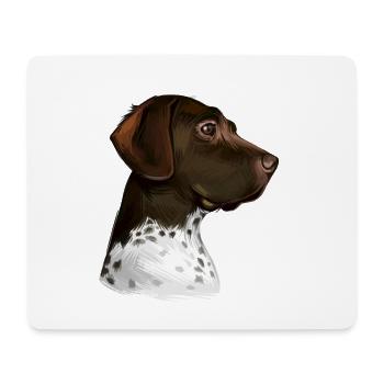 Old Danish Pointer Dog Watercolor Illustration - Mouse Pad (horizontal) - white - Front