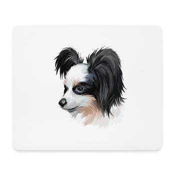 Papillon Dog Watercolor Art Illustration - Mouse Pad (horizontal) - white - Front