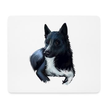 Russo European Laika Dog Watercolor Illustration - Mouse Pad (horizontal) - white - Front