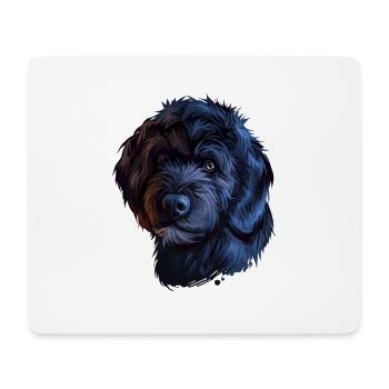 Illustration de l’aquarelle du chien d’eau portugais - Tapis de souris (format paysage) - blanc - Devant