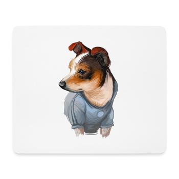 Rat Terrier Dog Watercolor Illustration - Mouse Pad (horizontal) - white - Front