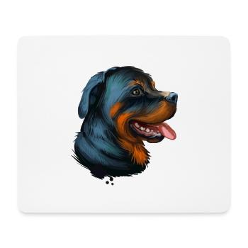 Rottweiler Dog Watercolor Illustration - Mouse Pad (horizontal) - white - Front