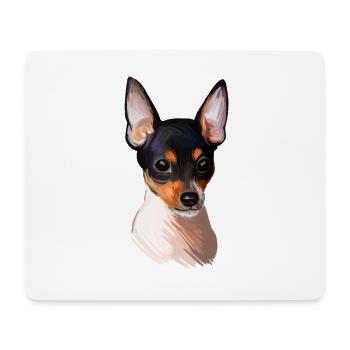 Toy Fox Terrier Dog Watercolor Sketch Illustration - Mouse Pad (horizontal) - white - Front