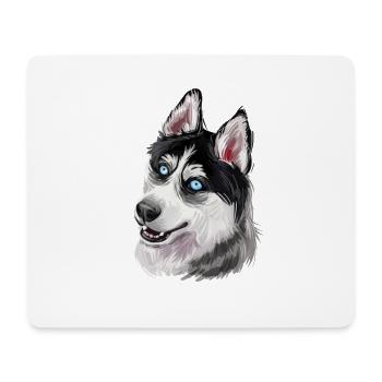 Siberian Husky Hund Aquarell Kunst Illustration - Mousepad (Querformat) - Weiß - Vorne