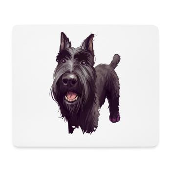 Mittelschnauze Standard Schnauzer Dog Illustration - Mouse Pad (horizontal) - white - Front