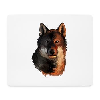 Shikoku Dog Watercolor Sketch Illustration - Mouse Pad (horizontal) - white - Front