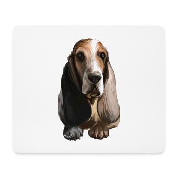 Southern Hound Dog Watercolor Art Illustration - Mouse Pad (horizontal) - white - Front