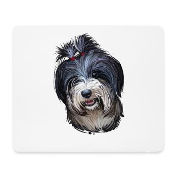 Tibetan Terrier Dog Watercolor Sketch Illustration - Mouse Pad (horizontal) - white - Front