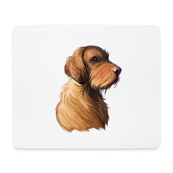 Drahthaar Vizsla Hund Aquarell Illustration - Mousepad (Querformat) - Weiß - Vorne