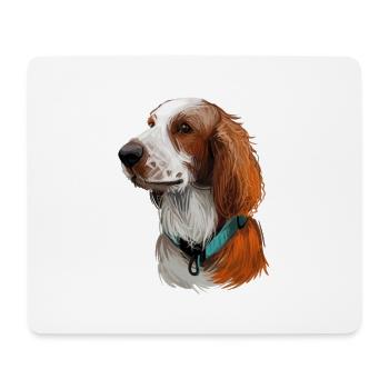 Welsh Springer Dog Watercolor Art Illustration - Mouse Pad (horizontal) - white - Front