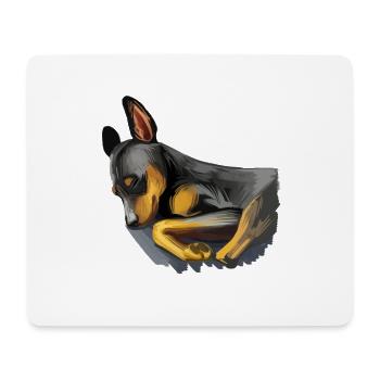 Miniatur Pinscher Welpe Hund Aquarell Illustrati - Mousepad (Querformat) - Weiß - Vorne