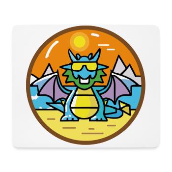 Dragon sur la plage - Tapis de souris (format paysage) - blanc - Devant